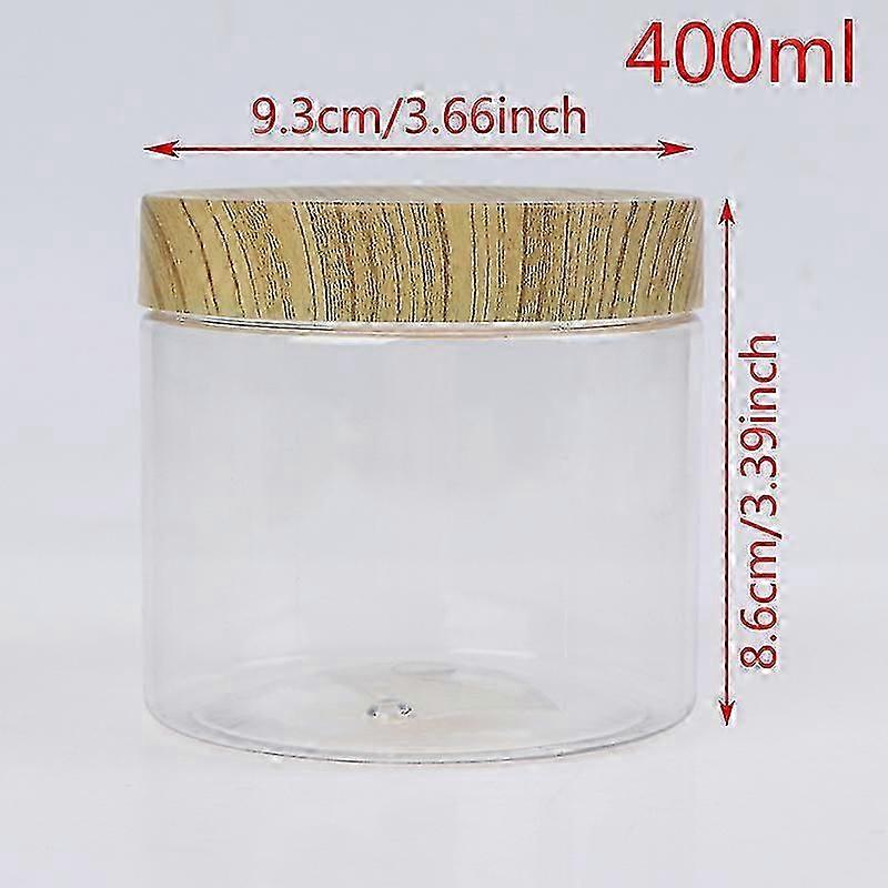 Clear Jar Container with Imitation Wood Lid for Plastic Storage Solutions