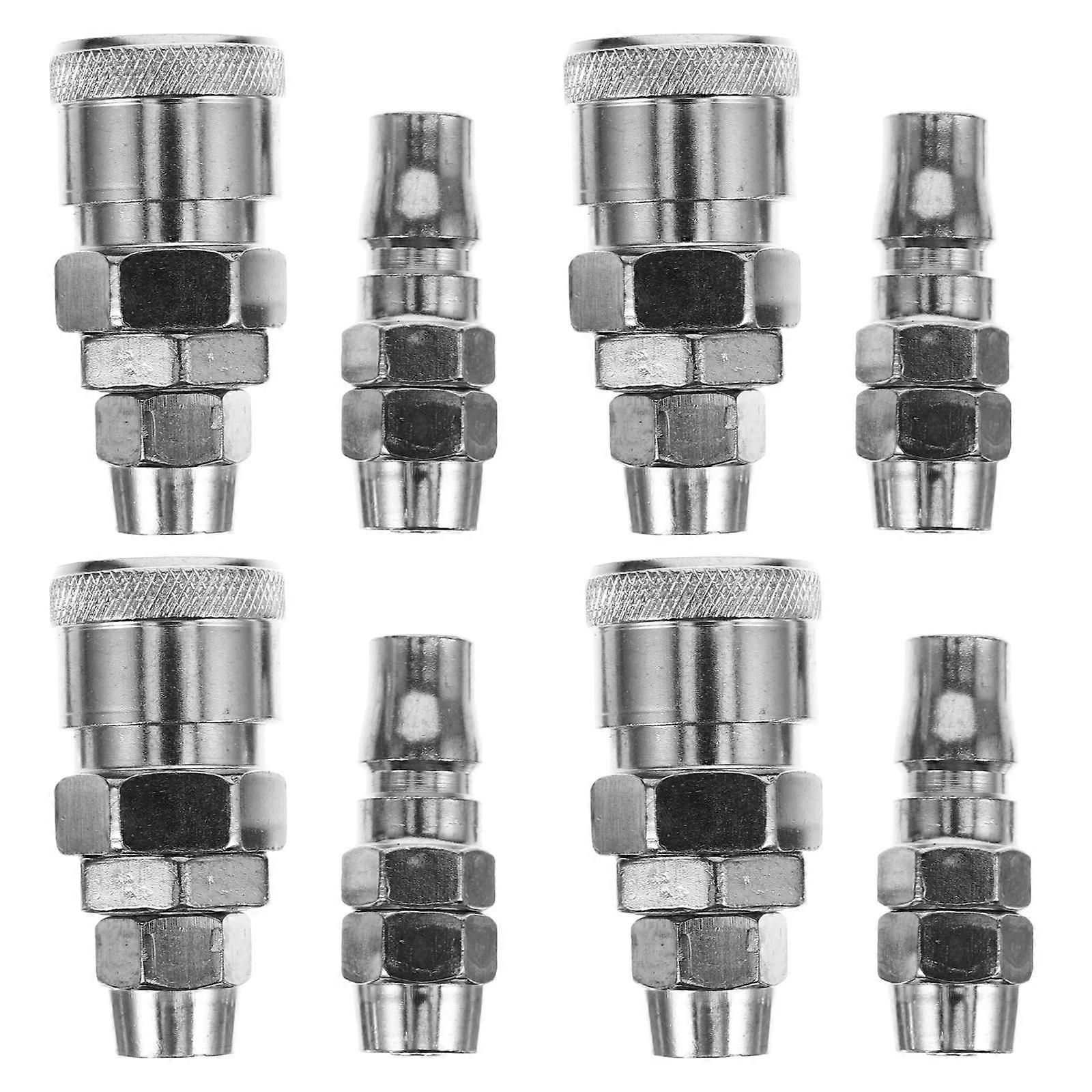 Pneumatic Fittings Air Compressor Hose Fitting Leakproof Connection Industrial Use 4Pcs
