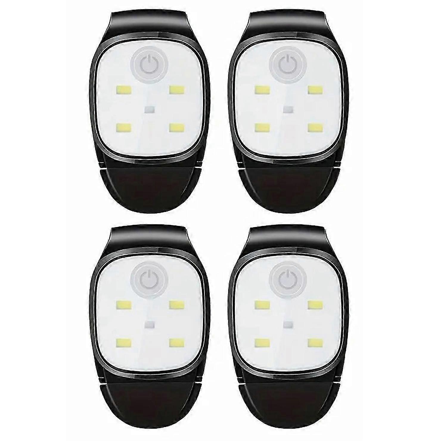 4PCS LED Clip Flashlight USB Rechargeable Clip Cap Hat Light Night Running Safety Warning Light Port