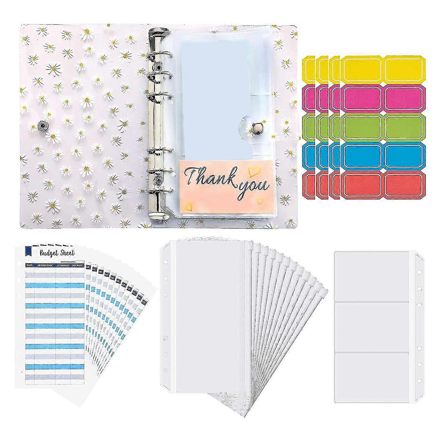 A6 Pvc Notebook Cover, Budget System Budget Planner, Pockets,budget Sheets,labels