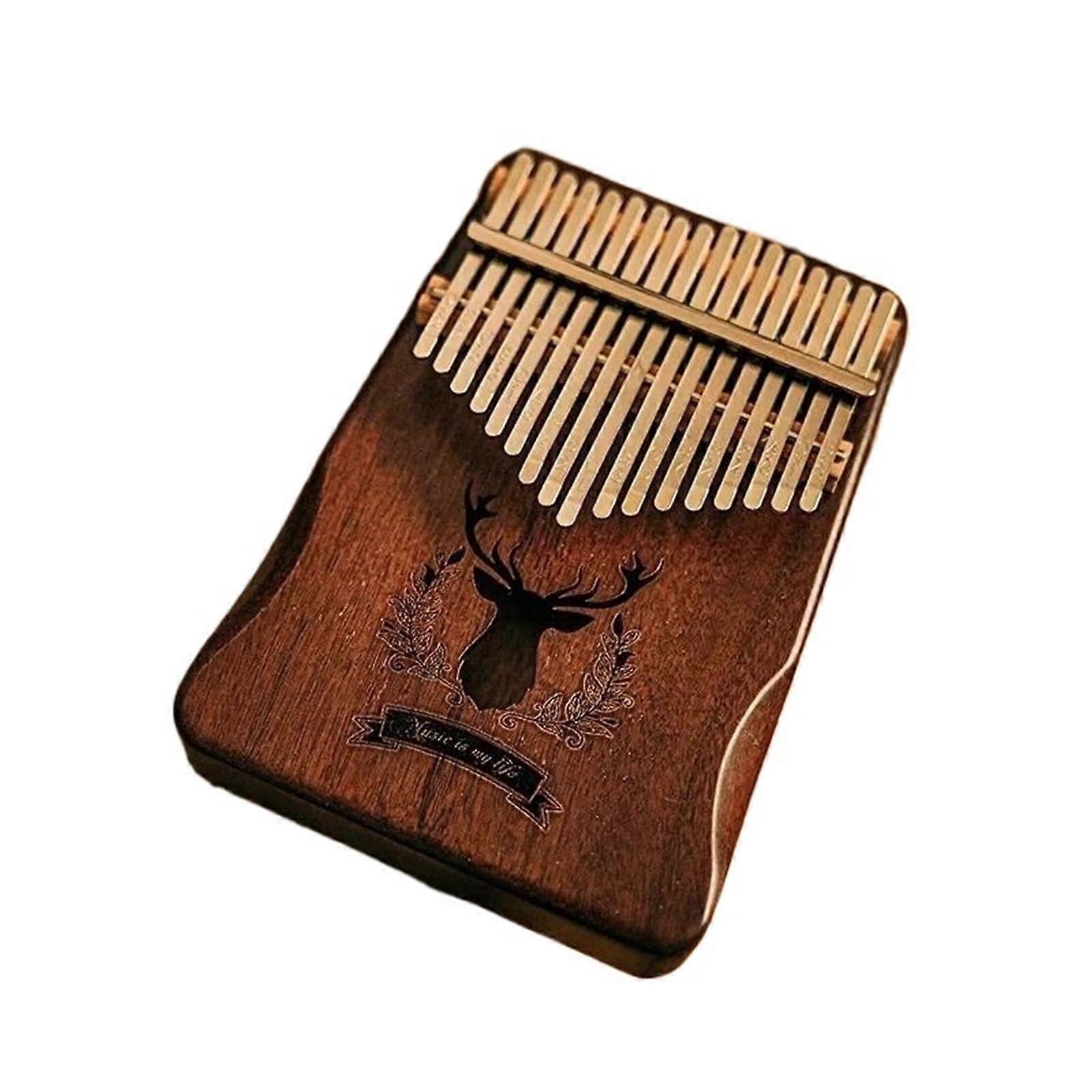 Kalimba 17-Key Mahogany Thumb Piano Mbira Style 2 - Professional With Tuning Hammer And Learning Book