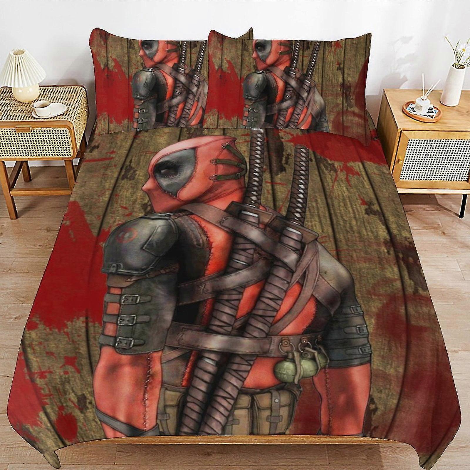 Cute Anime Cartoon Bedding Sets with 3D Print Design, Includes 1 Duvet Cover and 2 Pillows for Kids, 8670