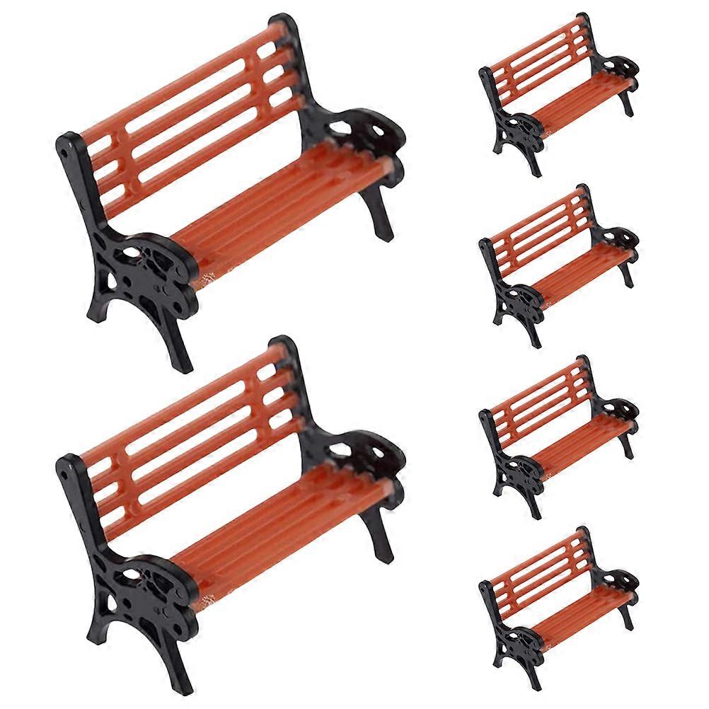 Mini Bench Miniature Park Bench For Miniature Garden Decor Realistic Design Multi 6Pcs