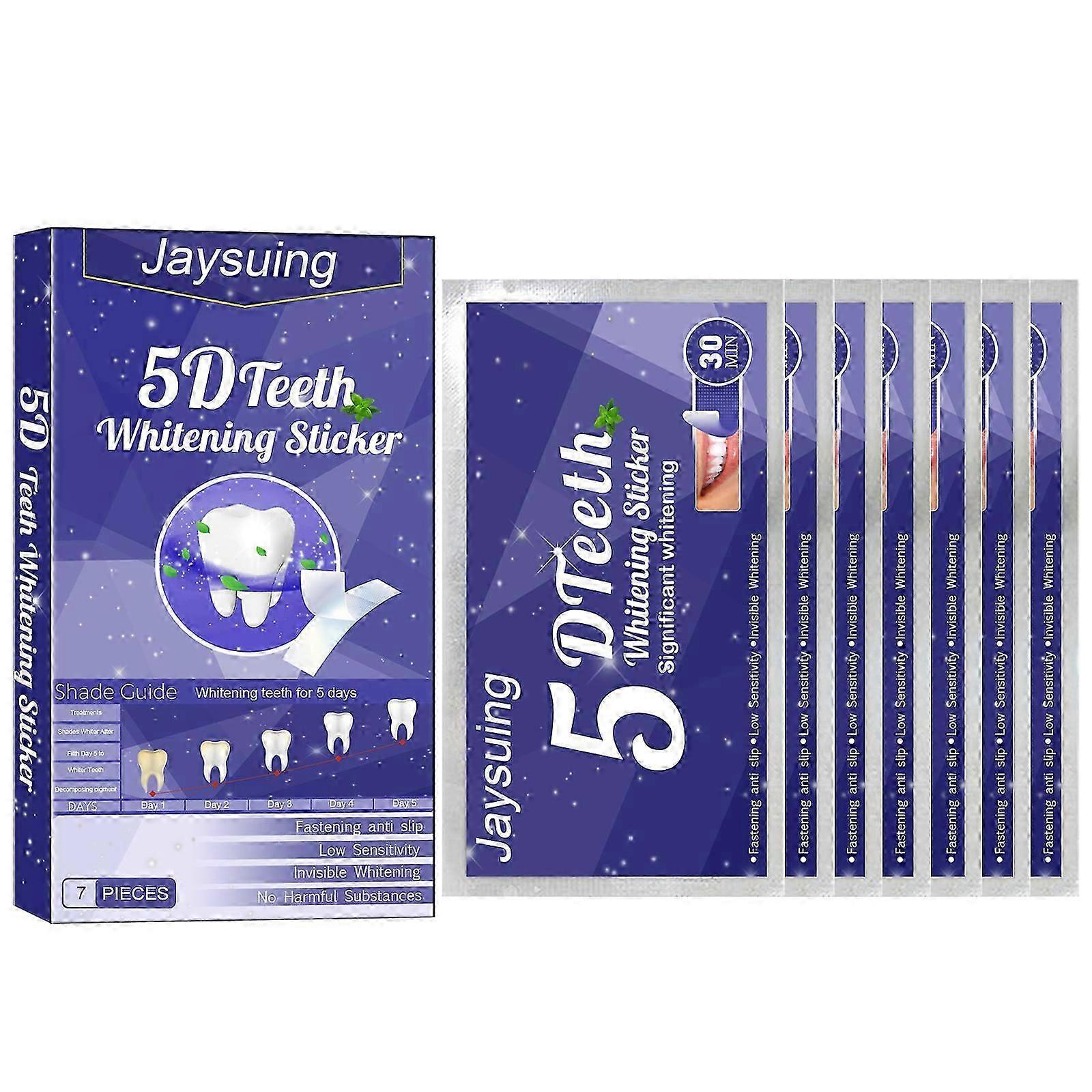 Teeth Whitening Strips 7pcs, Helps Remove Smoking /Coffee/Soda/Wine Stain