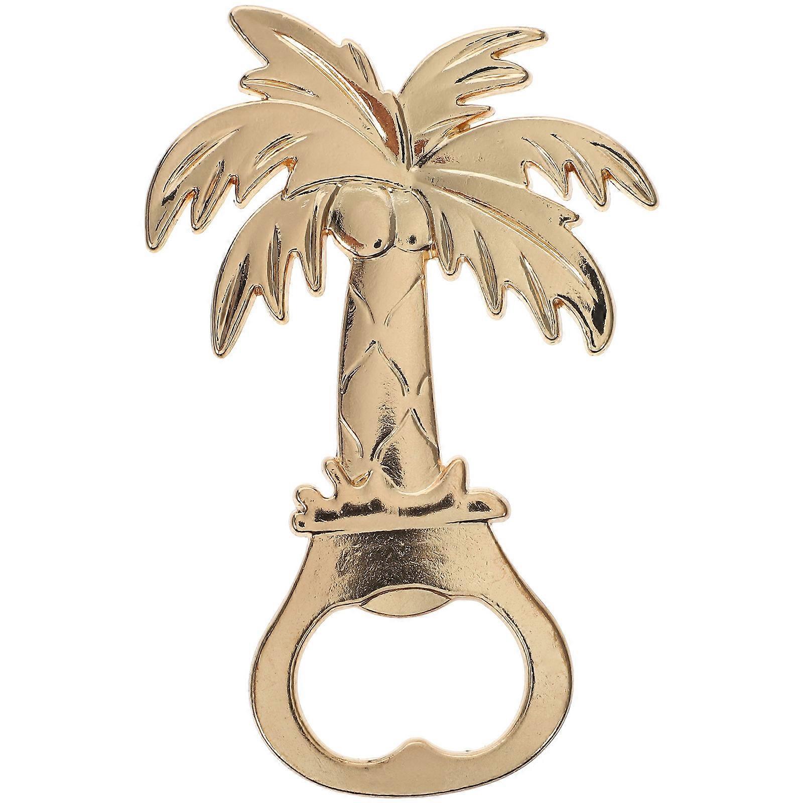 Drinks Lid Opener Alloy Bottle Opener Palm Tree Shaped Portable Tool For Wedding Party Golden 8.60X5.50X0.20CM 1Pcs