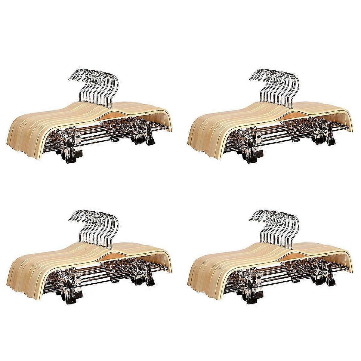 10 Pack Holzhosen / Rock Kleiderbügel mit Kleiderbügeln