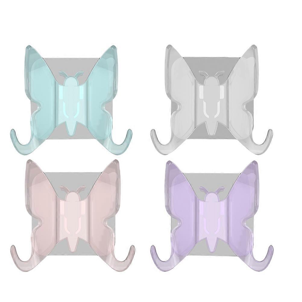 Διακοσμητικό συγκολλητικό σχέδιο 4Pcs ρουλεμάν φορτίων βεντούζας γάντζων ντους για τη χρήση λουτρών κόκκινο πορφυρό μπλε λευκό διαφανές