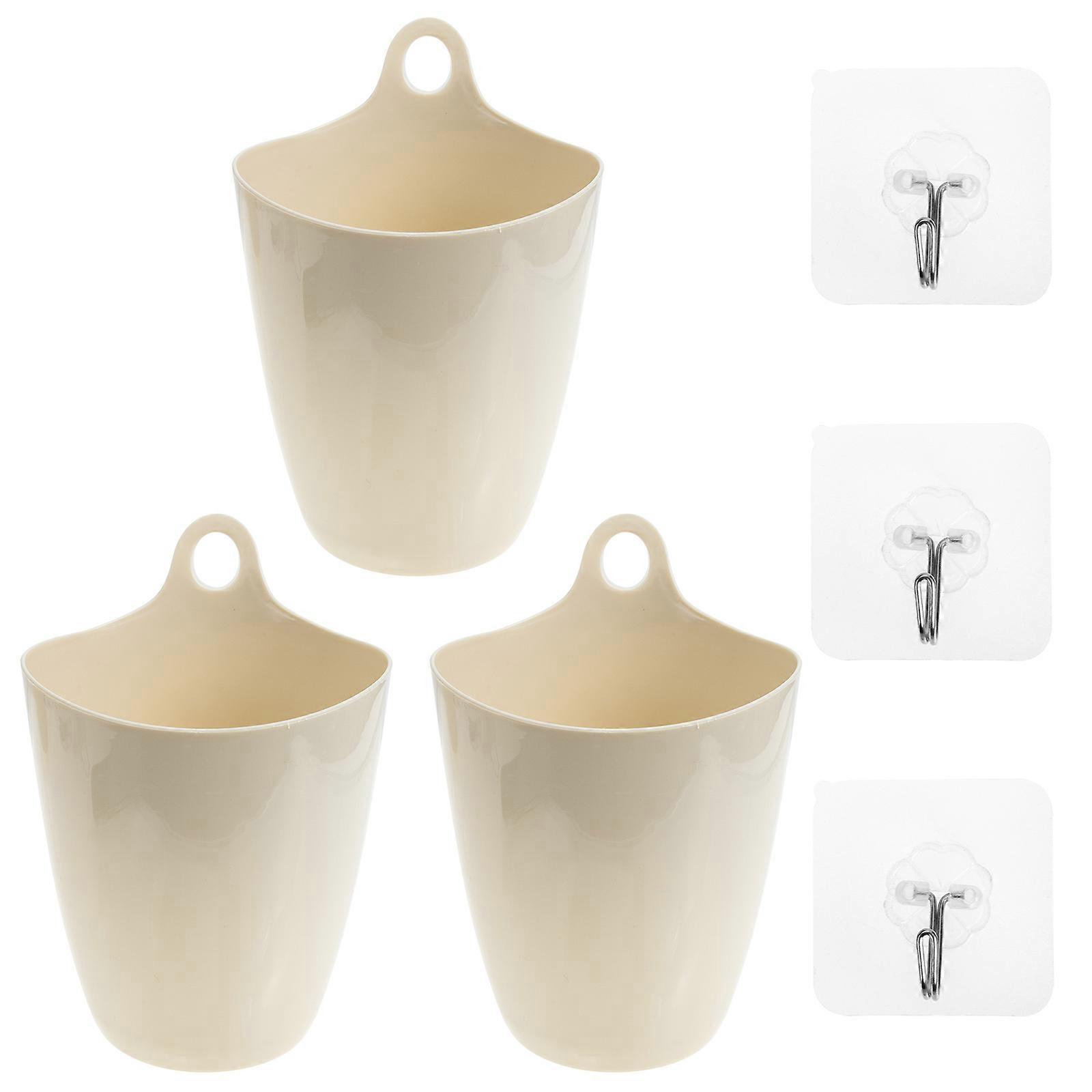 Hanging Waste Bin Multipurpose Pen Holder Dormitory 18x12.5cm Wall-mounted Space-saving 3 Sets