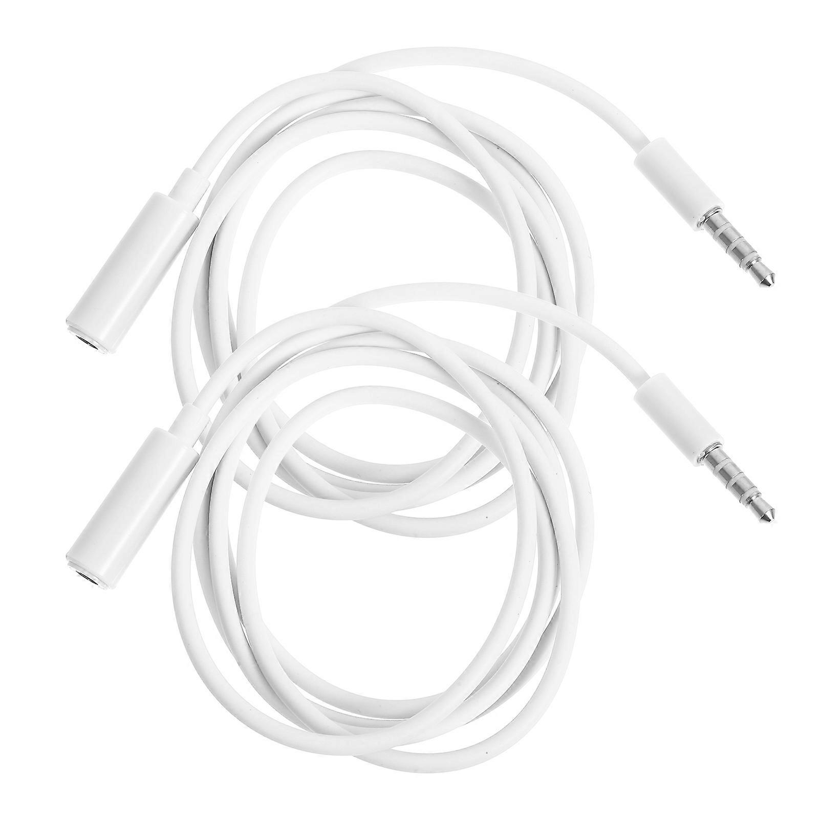 Headphone Extension Cable Volume Control Practical Cables Home Use 3.5mm Interface Compatibility 2Pcs