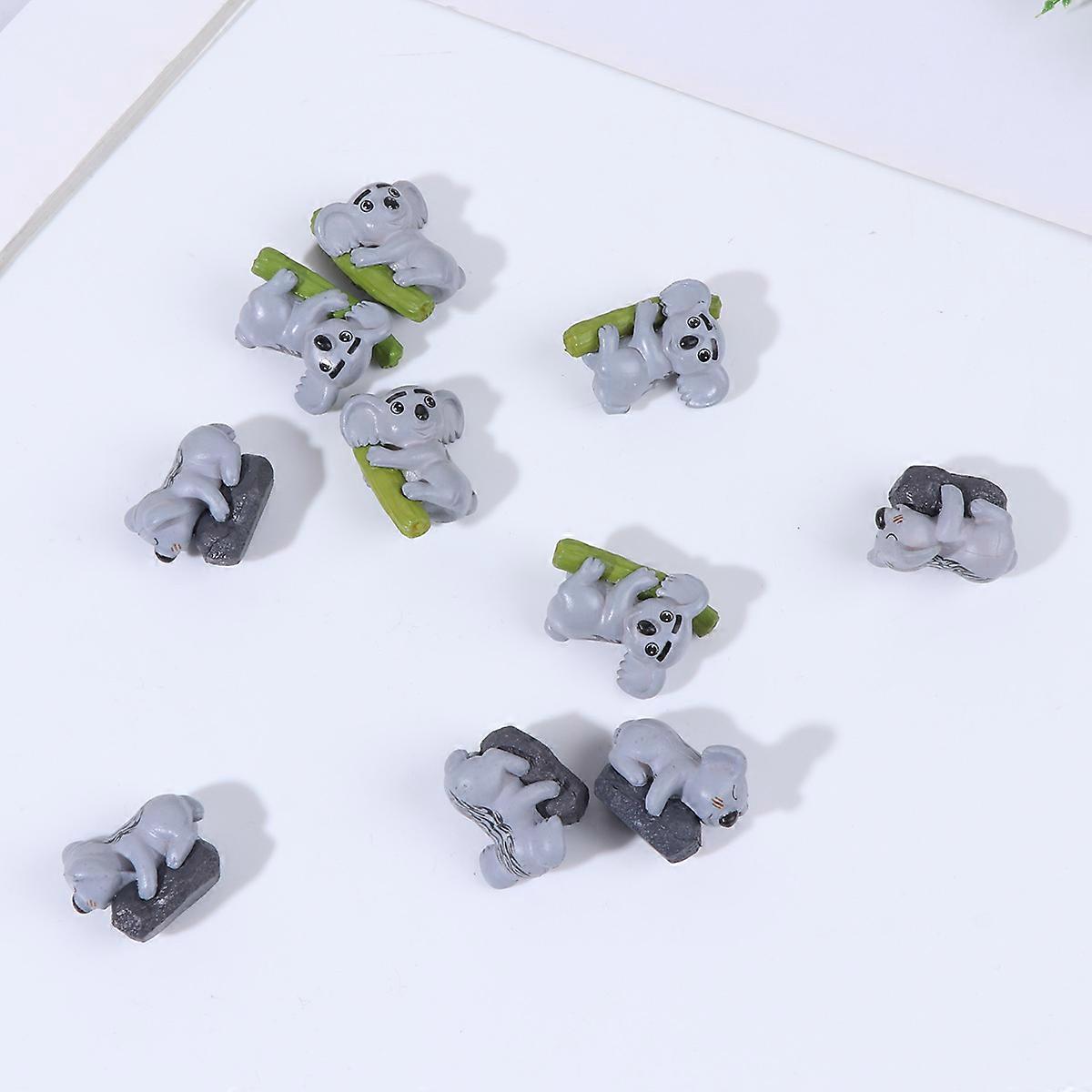 Microscopic Landscape Ornament Miniature Coala Adornments for Mini Garden Decoration Grey 2.5X1.5cm 10Pcs
