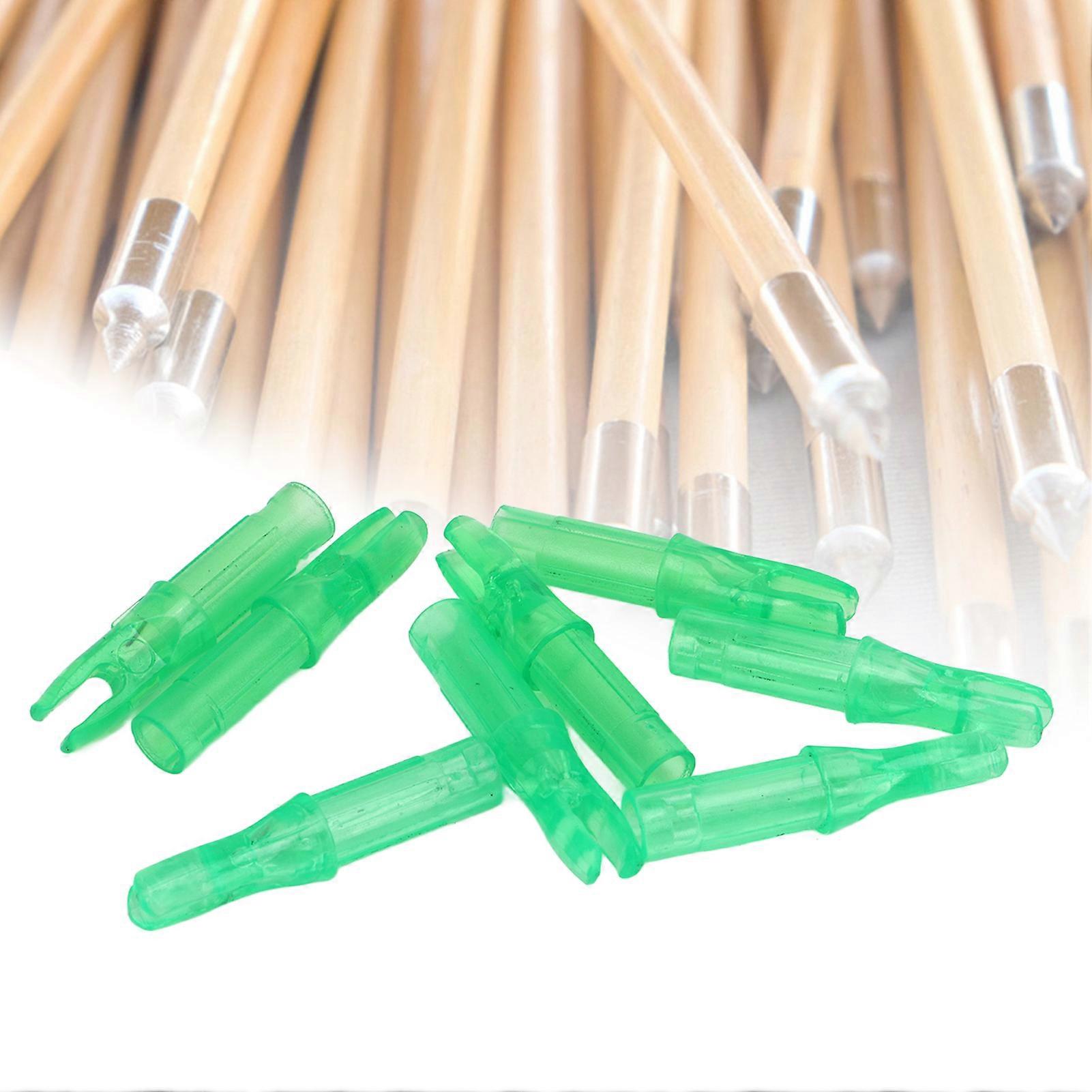 100pcs Archery Arrow Nock Durable Plastic Insert Arrow Nocks Light Weight Arrow Nocks Replacement for Archery Bow Green 