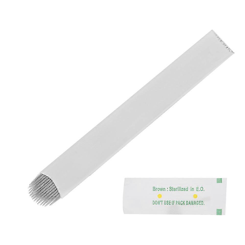 U Shape Eyebrow Tattoo Manual Microblading Semi Permanent Sterile Needle Pin Blade 10pcs 14Pins