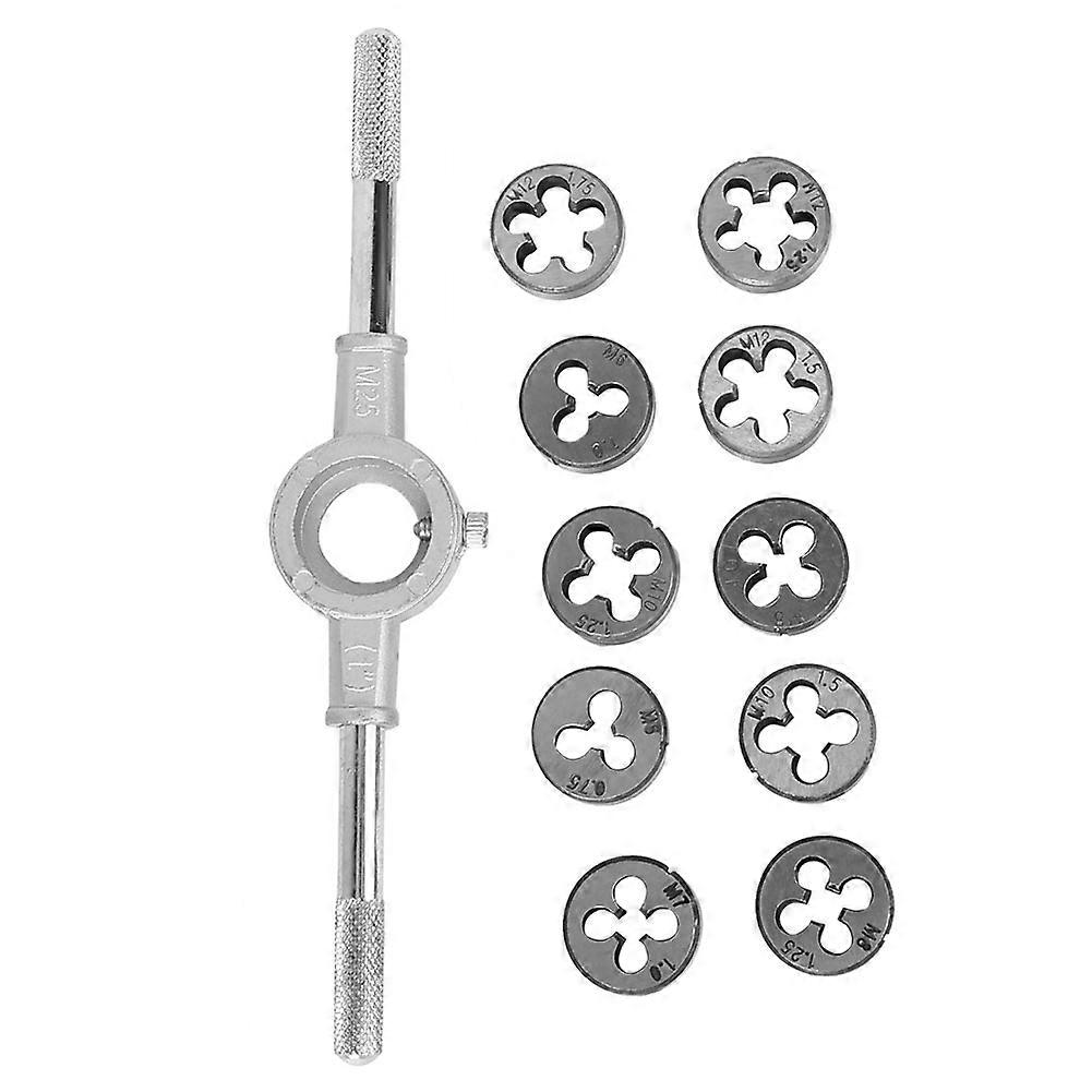 11PCs Set Screw &amp; Die External Thread Cutting Hand Tool Kit for Thread Processing