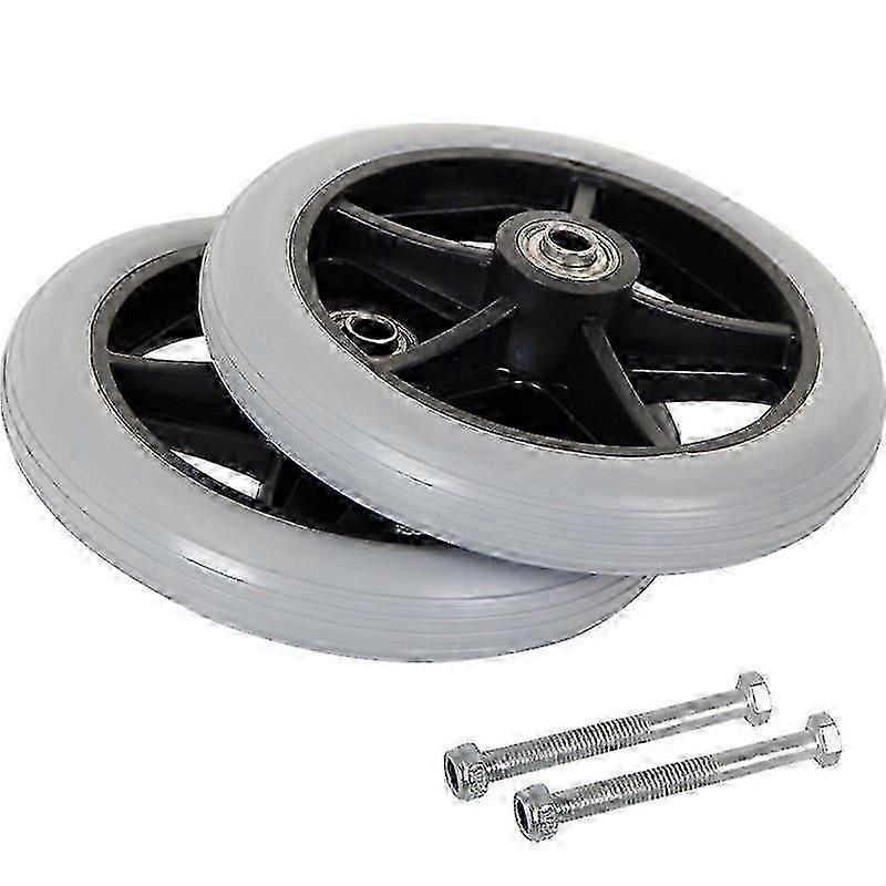 Wheelchair Front Solid 6 Inch Wheel with Bearings & Screws, Easy Replacement
