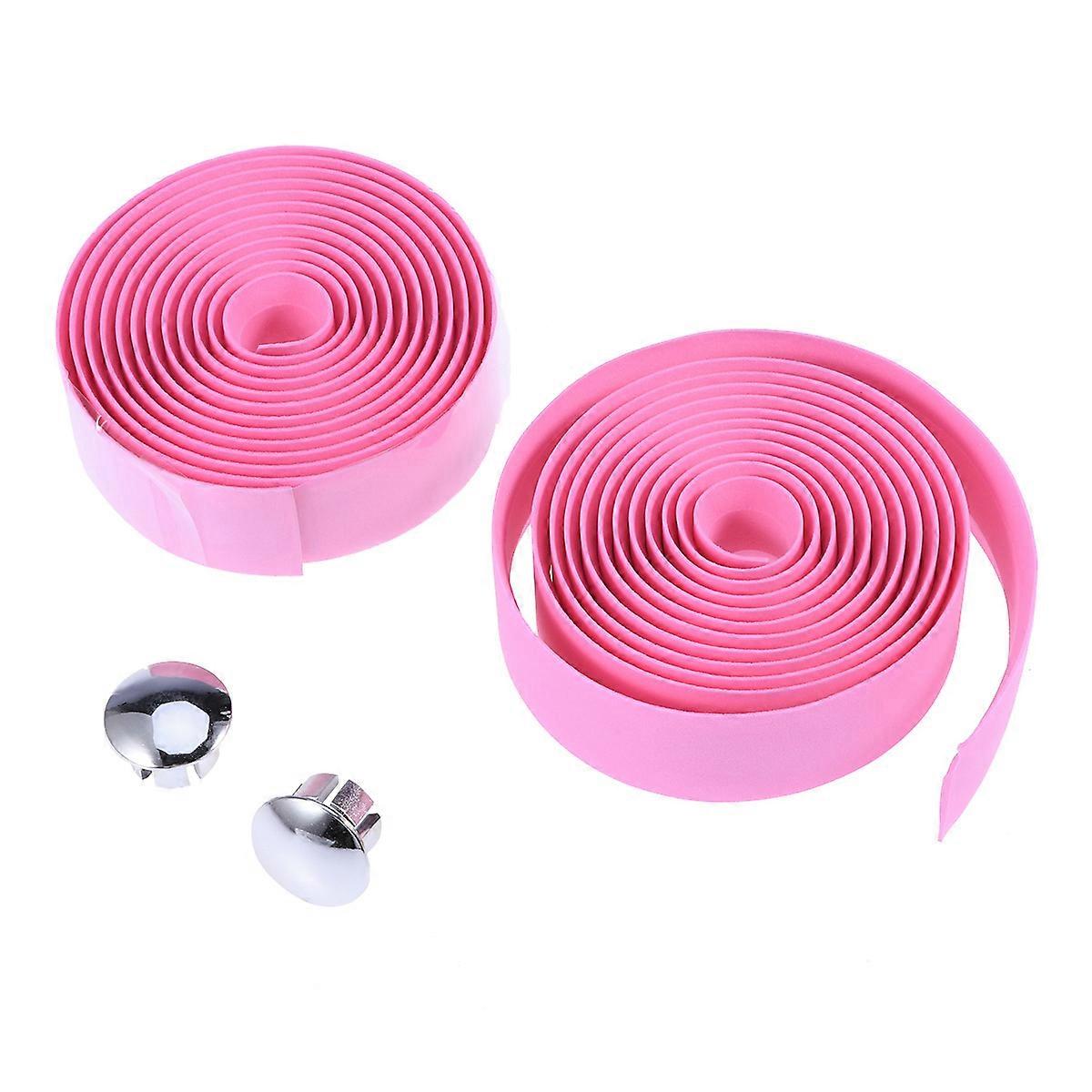 Cycling Handle Wrap Pink Rubber Foam Anti Slip Cushioned Grip For Bicycle Riding 1 Pair