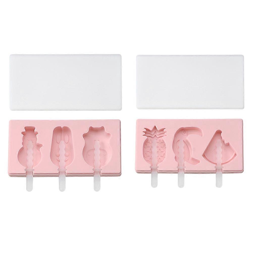 Household Ice Cream Molds Pineapple Shape for Family Activities Silicone 2Pcs