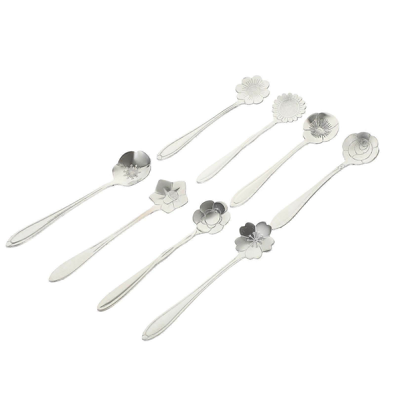 8Pcs Decorative Coffee Spoons Set Convenient Dessert and Honey Spoons Coffee Accessory