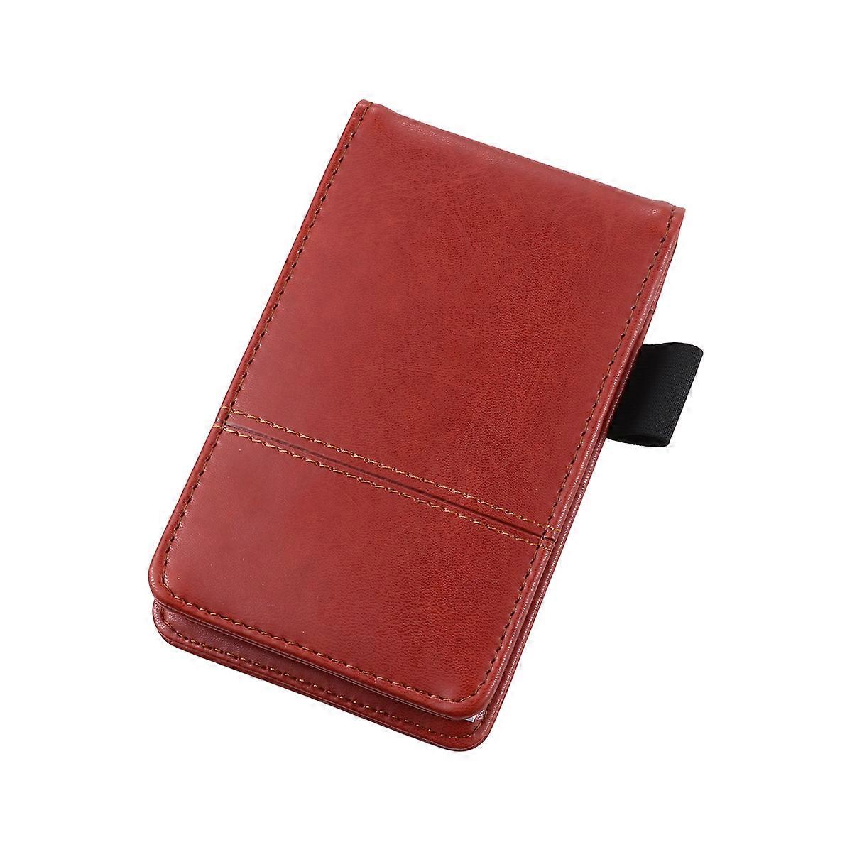 Compact Multi Function Portable Notebook with Memo Pad – Practical Writing Pad for Office and School Use – Red Brown Color – Pen Not Included