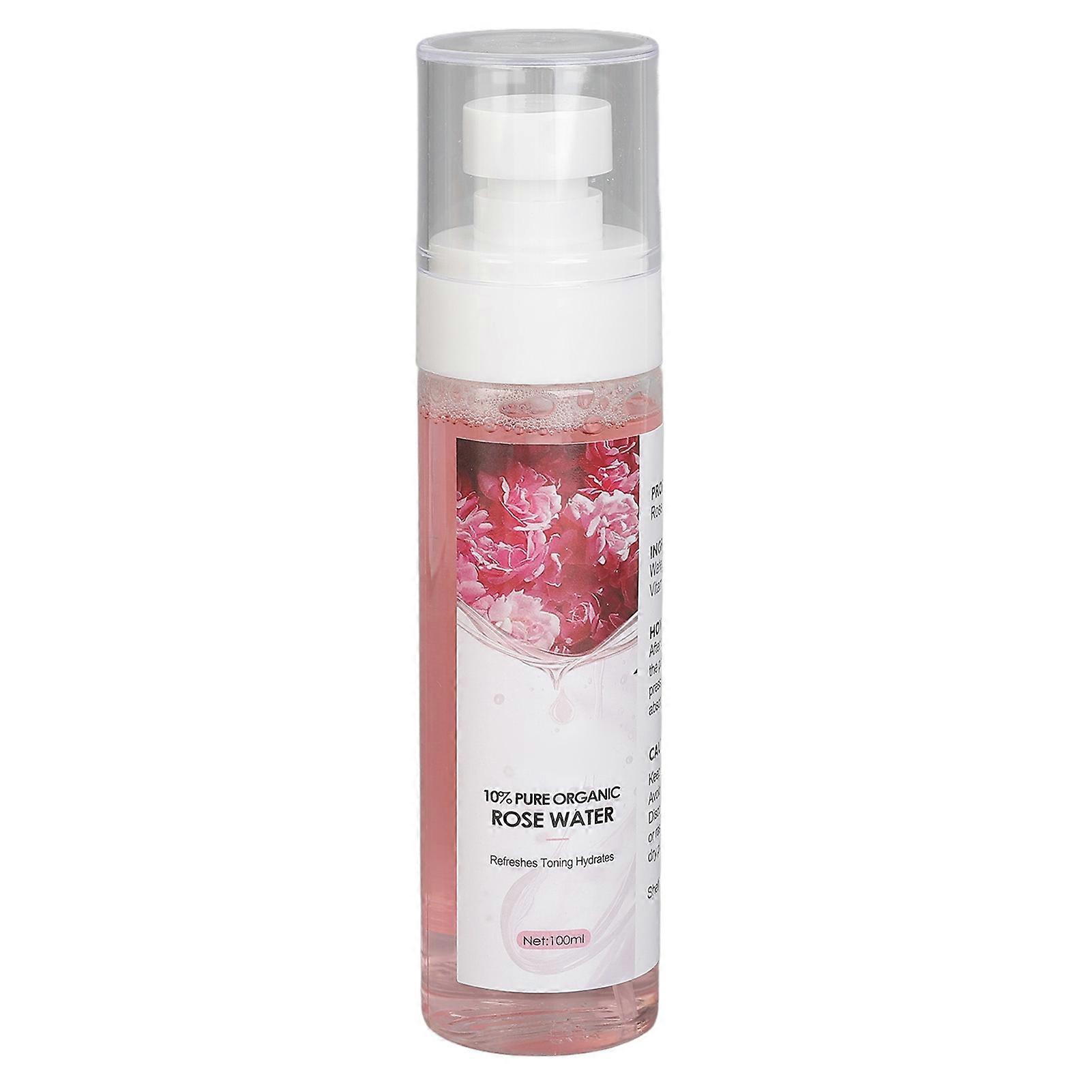 Rose Facial Mist Spray Deep Moisturizing Nourishing Fade Fine Lines Skin Brightening Toner for All Skin Types 100ml