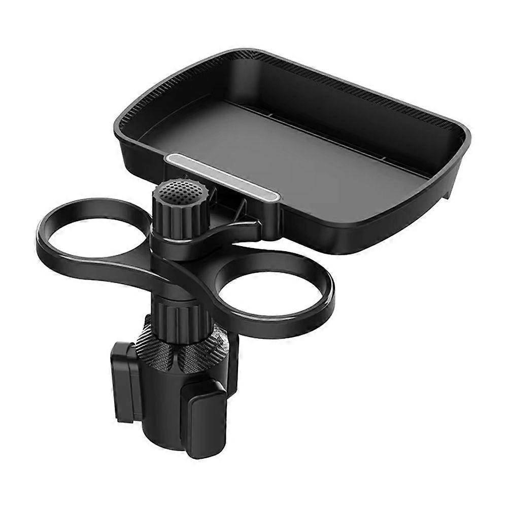 Dual Cup Holder Expander Adjustable for 360Rotating Multifunctional Car Seat Cup Holder Snack Tray