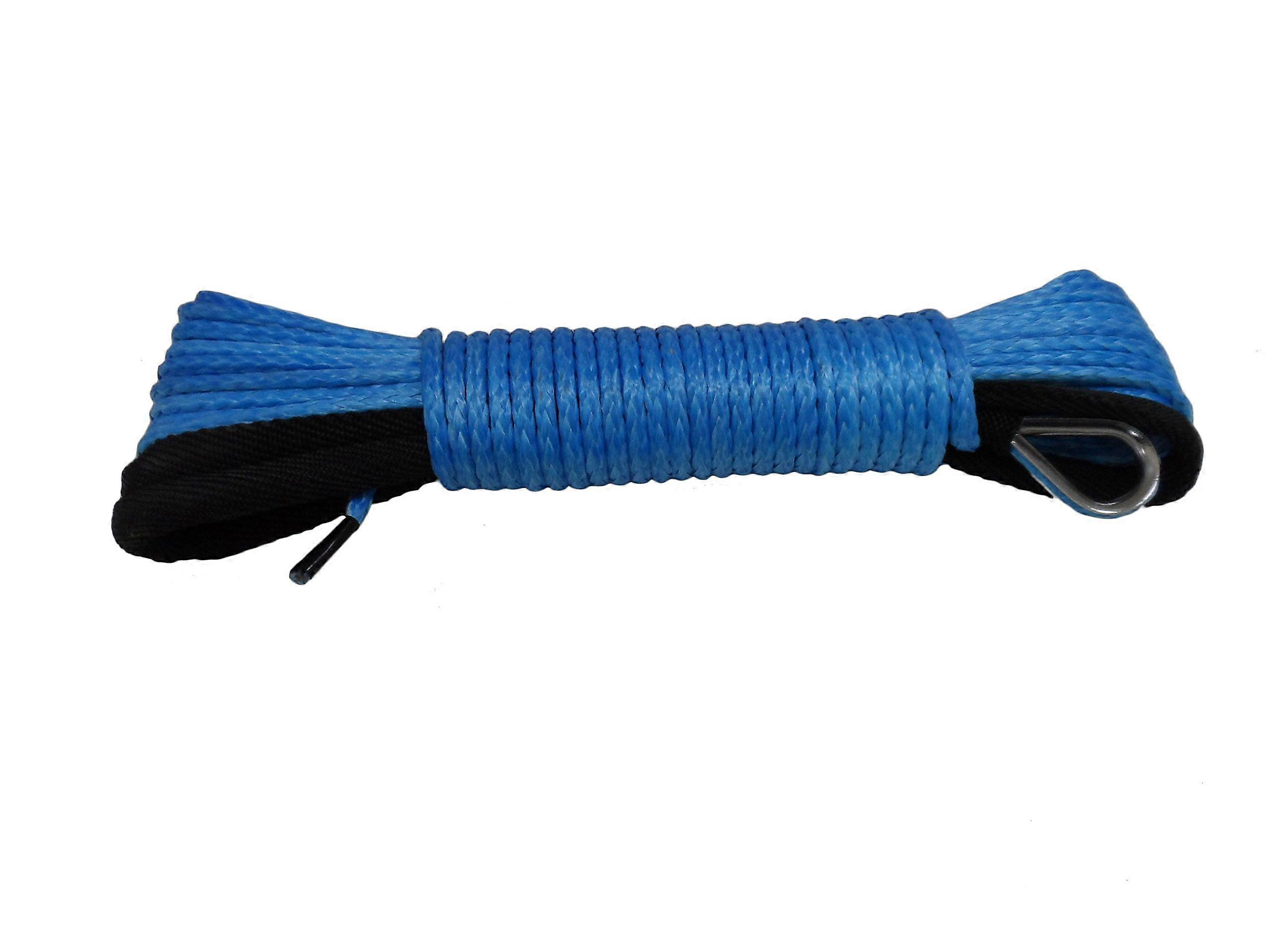 Towing rope, 4mm x 15m synthetic winch rope, ATV winch line, ATV winch cable, recovery rope, offroad rope/orange (blue) one size blue