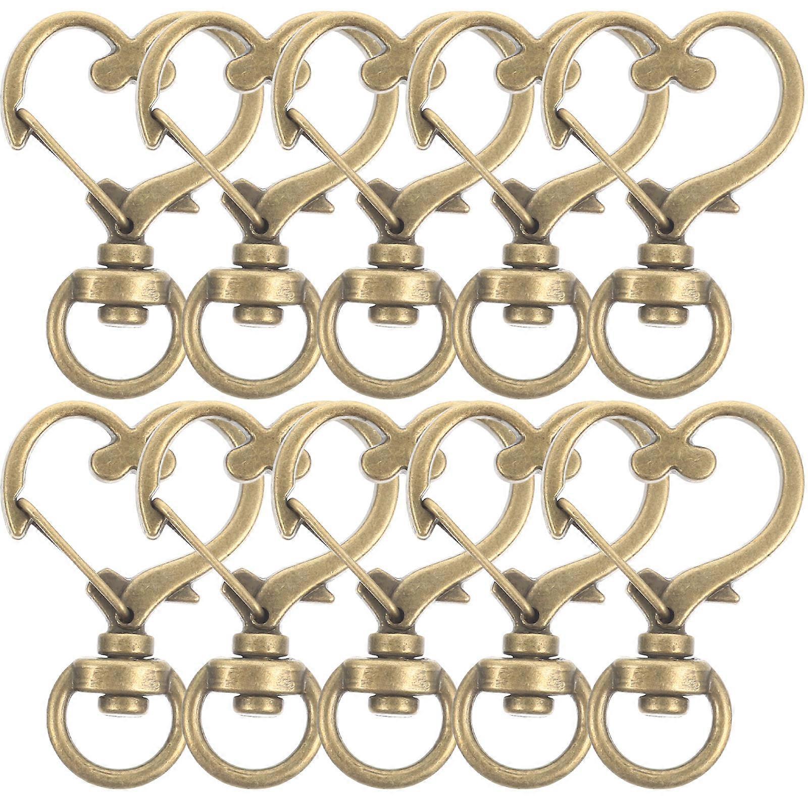 Golden Zinc Alloy Spring Snap Keychain Clips with Durable Buckle for Decor and DIY Crafts 10pcs