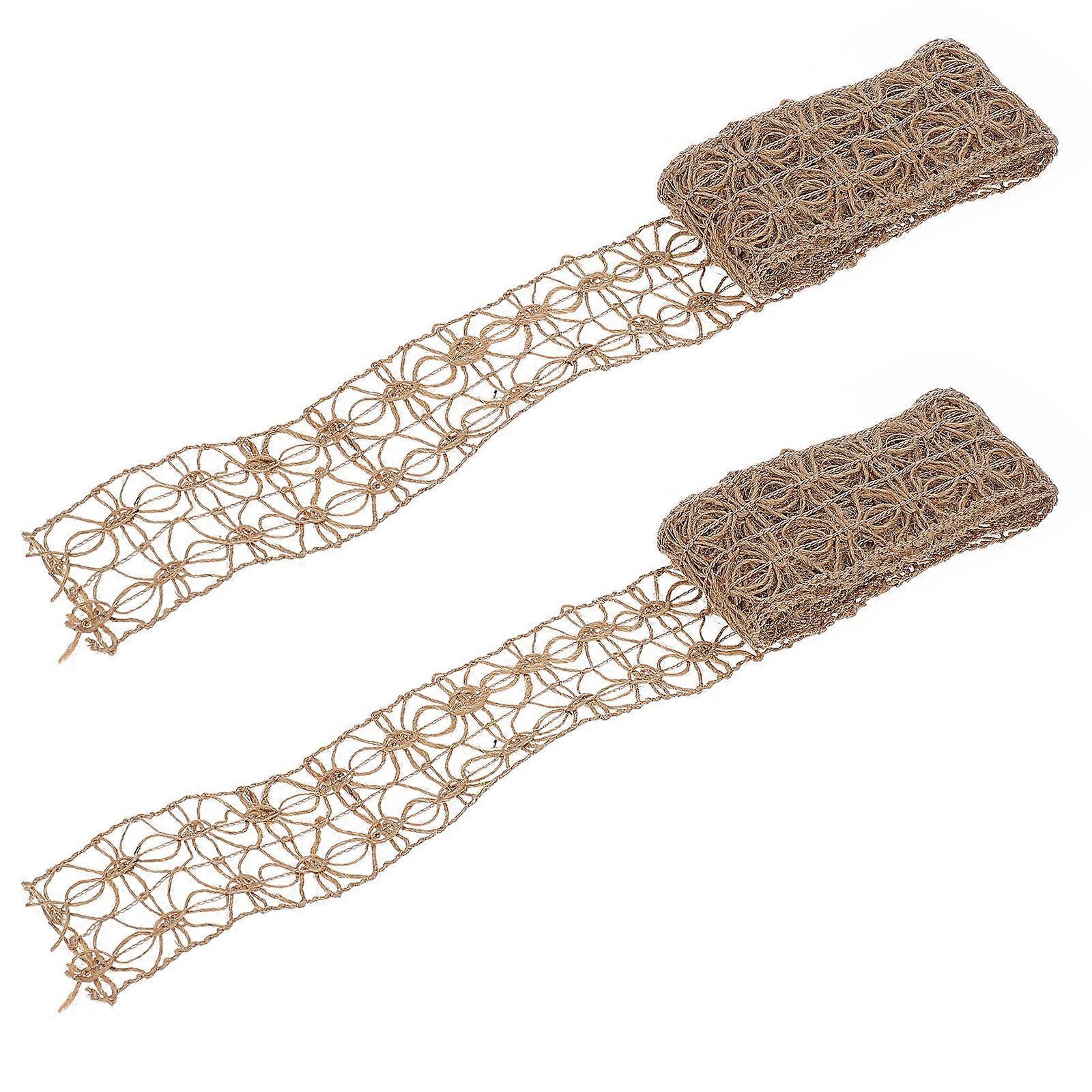 Creative Braided Mesh Cord For Artists And DIY Enthusiasts Brown Retro Design 200X4.2cm Unique 1 Set