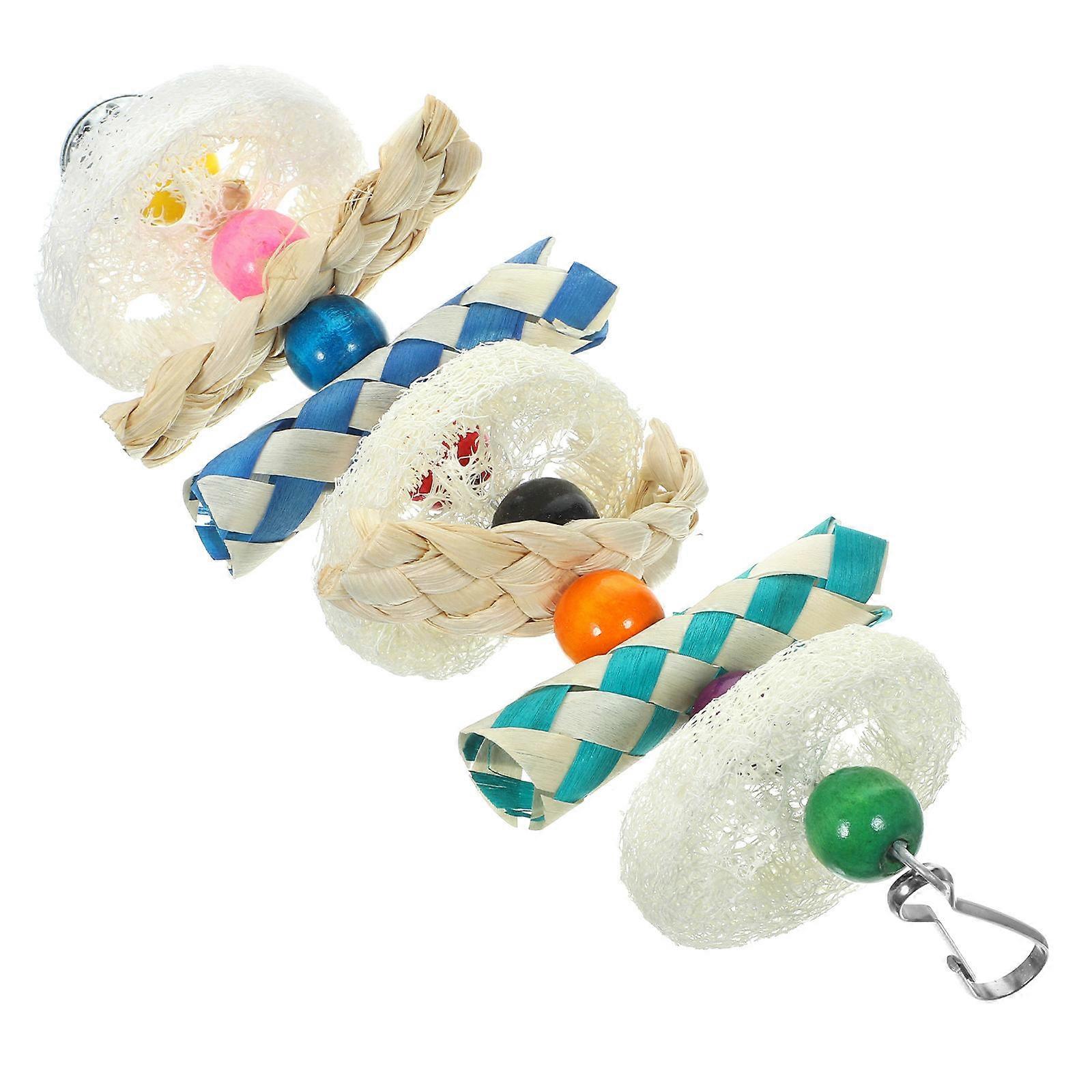 Hanging Parrot Chewing Toy for Birds Safe Synthetic Material Decorative Bird Toy 8.5 inches