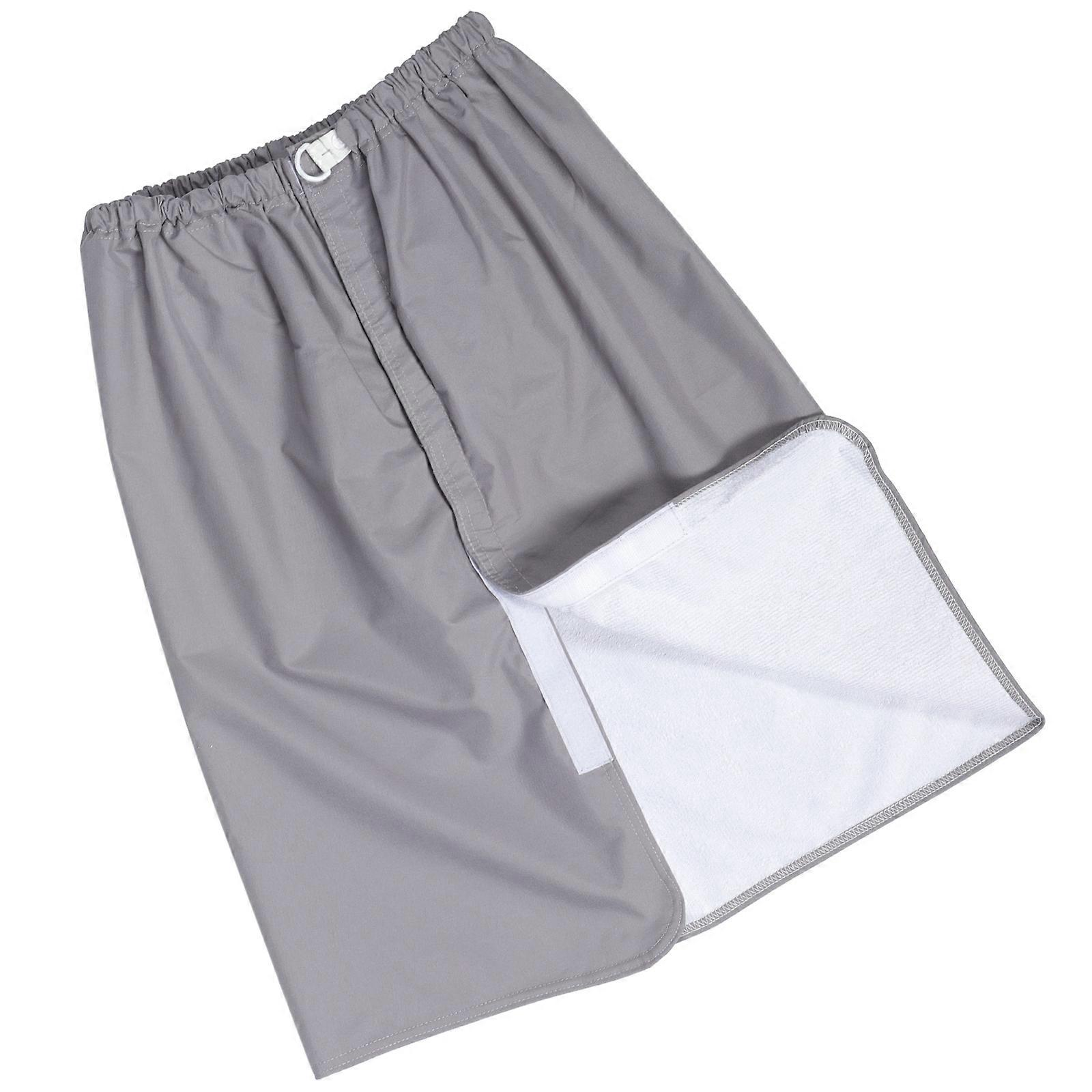 Reusable Leakproof Adult Diaper Skirt for Elderly Care Grey Polyester Comfortable Elastic Waist Size M L XL
