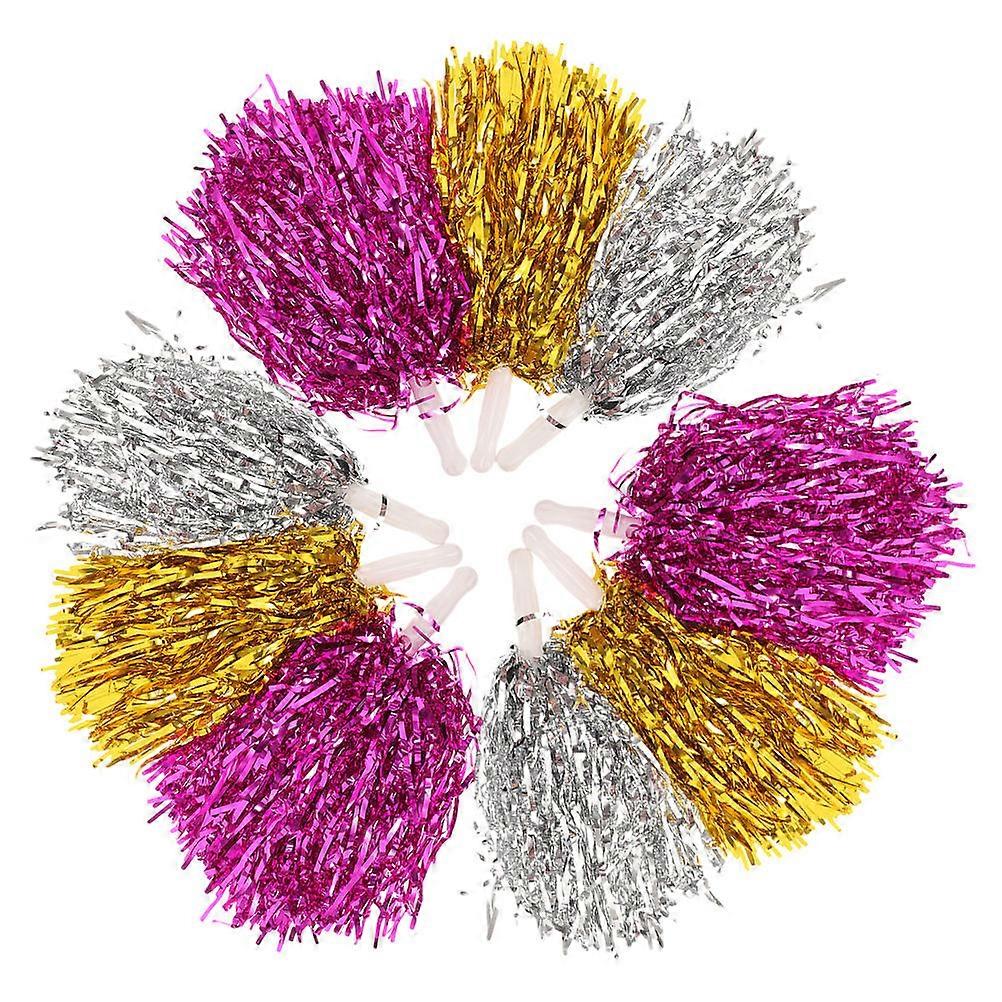 Delicate Cheerleading Pom Poms for Cosplay Use Made of PET Material 9 Pieces