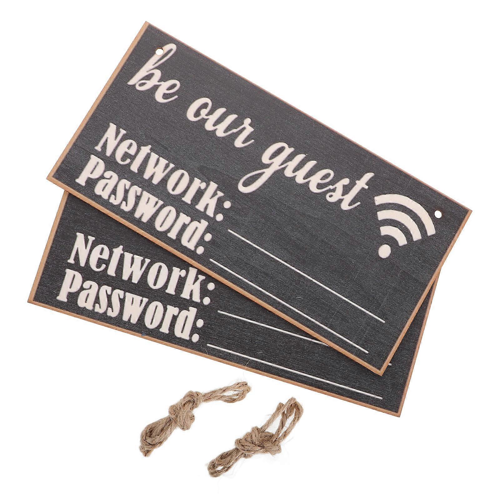 Sign Wifi Network Password Sign Guest Room Essential Wood 20.00X10.00X0.30CM 2Pcs