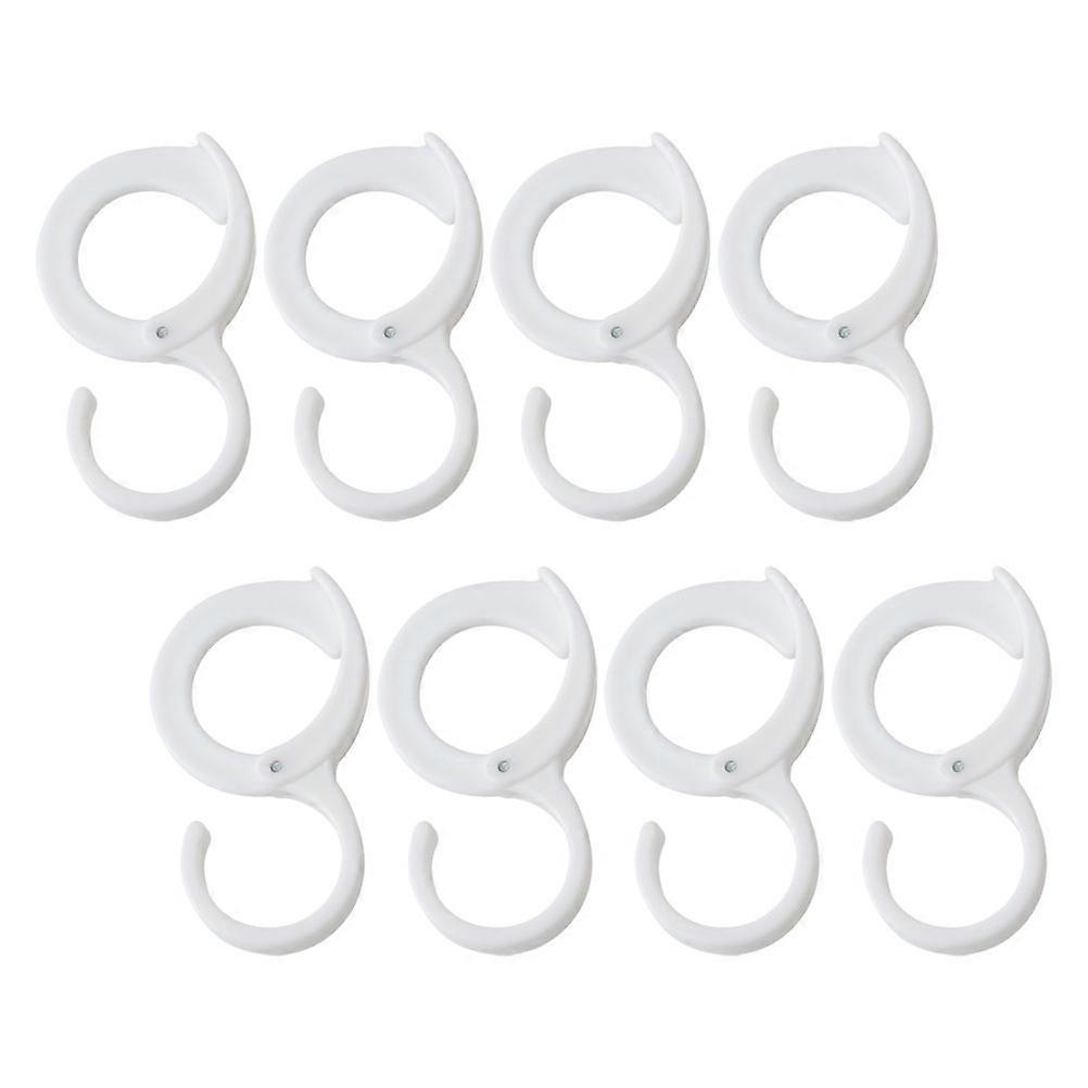 White MultiFunctional Coat Hooks for Clothes Made of ABS Material 8 Pieces