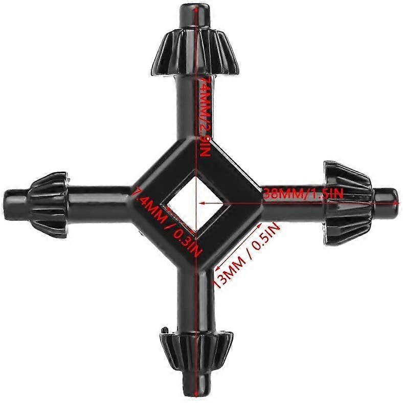 4in1 Drill Chuck Key, Multifunctional Steel Hand Drill Key, Compatible with Most Drills and Power Tools, Size 74 x 38 mm.