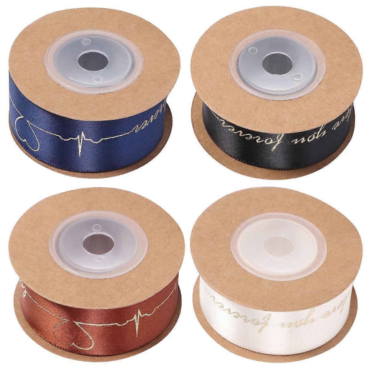 Elegant 4 Rolls Gift Packaging Ribbon Ideal For Craft Lovers And Party Planners Assorted Color Perfect For Wedding And Festival Celebrations