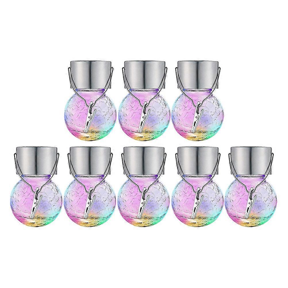 Classic And Delicate Outdoor Lights Solar Powered 8Pcs Decorative Light Fixtures For Pathways And Fences