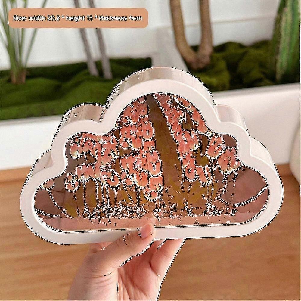 Tulip-Shaped Night Light with Battery, Handcrafted Decorative Lamp for Indoor Use