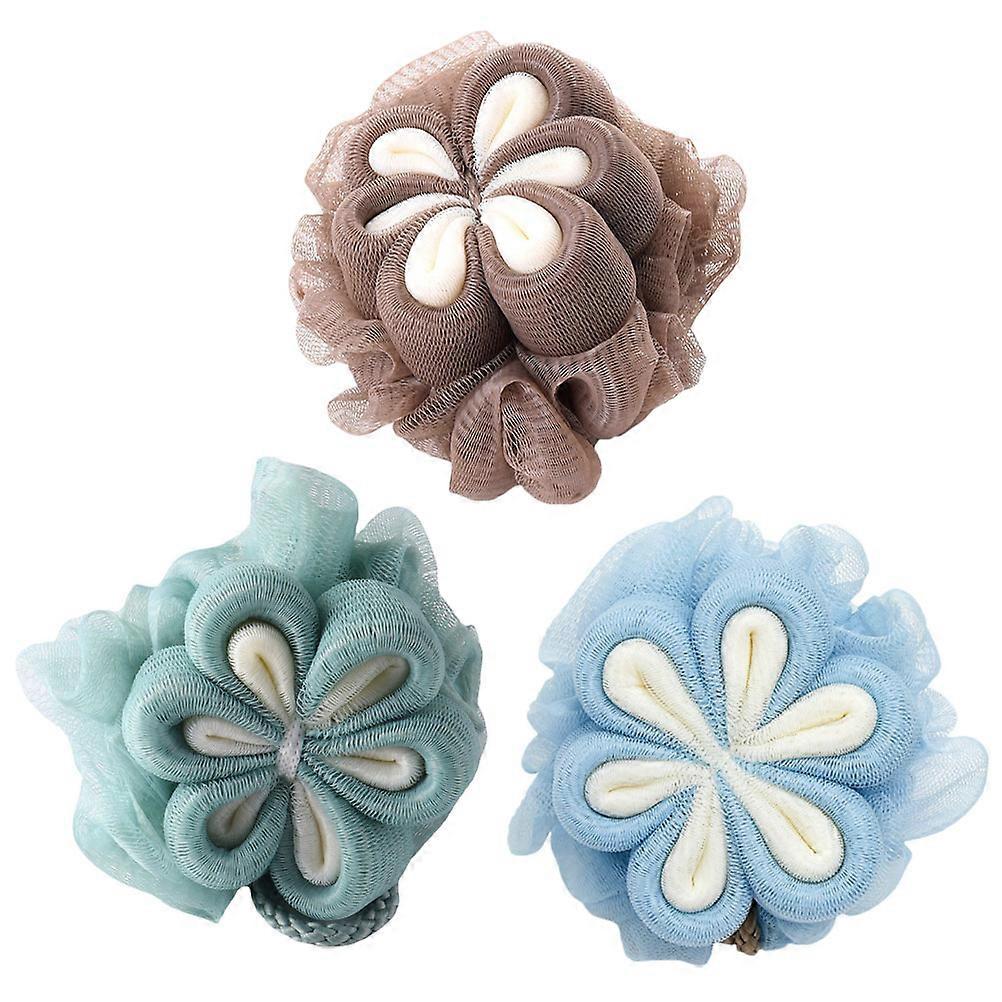 Adorable Pink Shower Balls with Cartoon Designs for Kids Bath Time Fun 3Pcs Small Size PE PVC