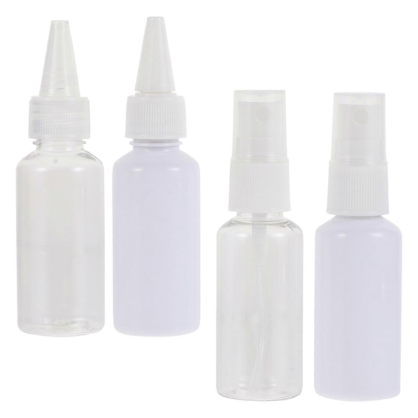 PET PE Dropping Bottle for Storage Use Transparent with Spray and Design 4pcs