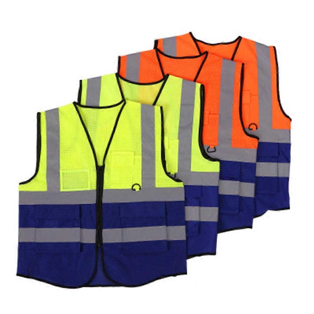 High Visibility Reflective Safety Vest, Lightweight Zippered with Pockets for Traffic, Construction, Emergency Services and Nighttime Activities,