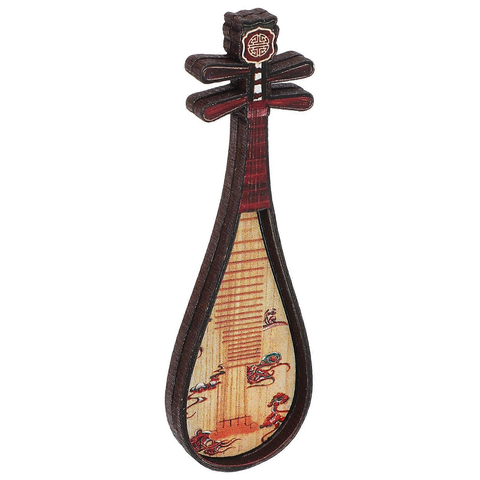 Miniature Chinese Guqin Prop with Delicate Design for Home Decor 3.5 Inch