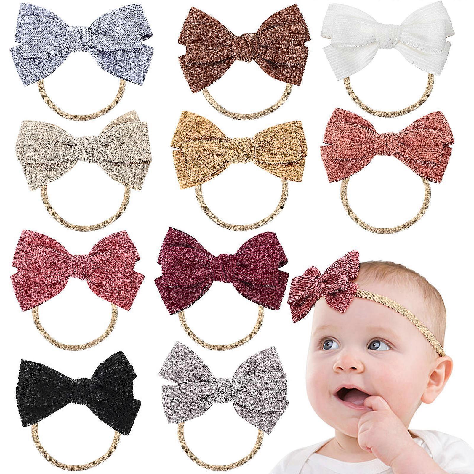 Here's a polished and professional product description based on your input:
**10pcs Headband Bows & Elastic Hair Ties for Newborns – Versatile