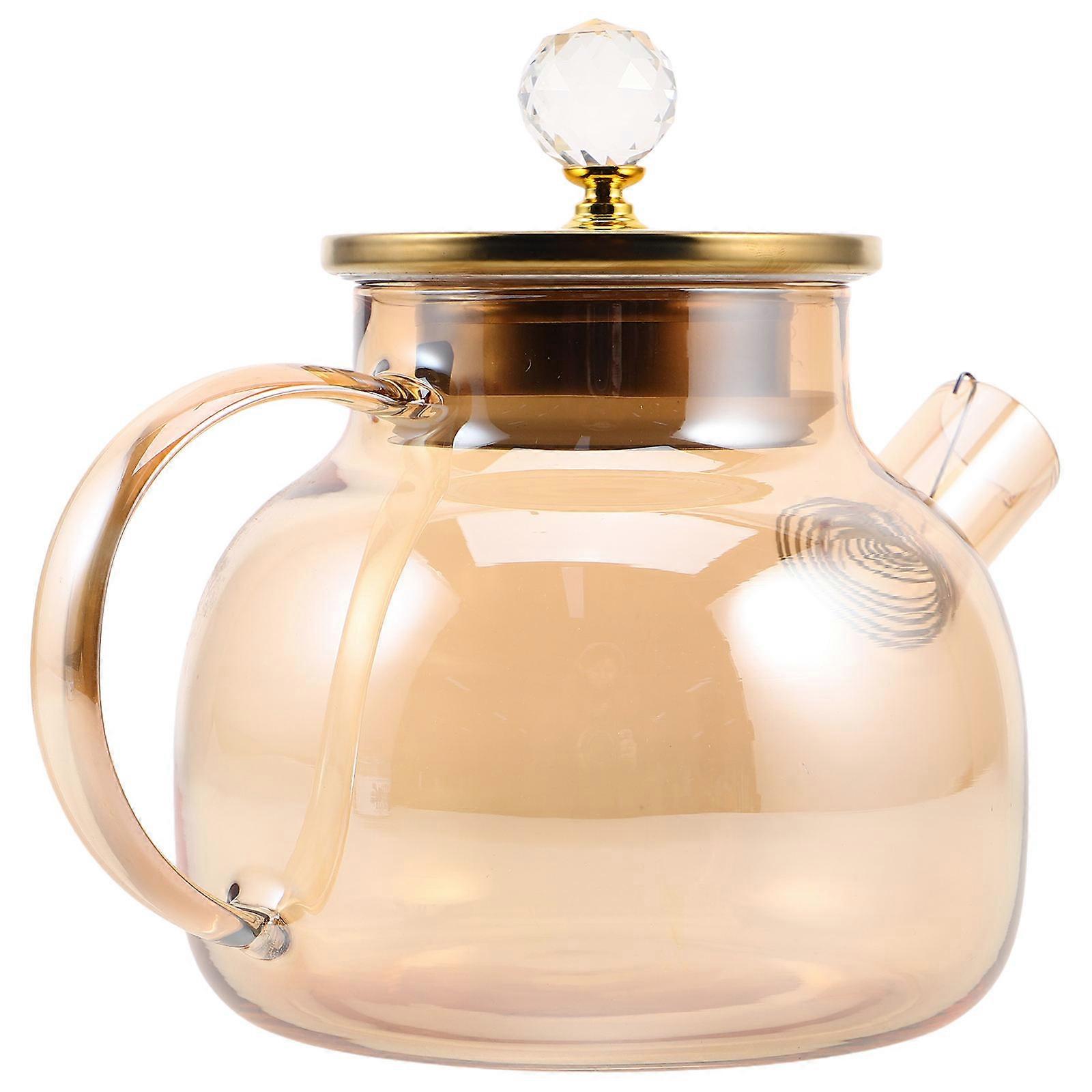 Heat Resistant Glass Water Jug with Handle and Spout for Boiling Tea, Cold Beverages, and Lemonade – Large Capacity Thickened Glass Carafe for Family