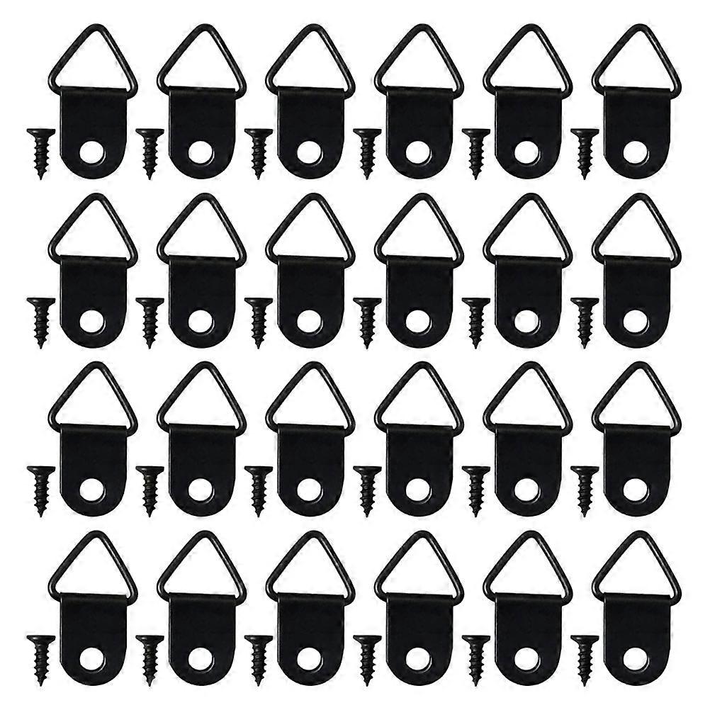 Picture Mounting Hardware 100Pcs Triangle Ring Hangers For Home Decoration And Office Use Black Minimalist Design Heavy Duty Hooks