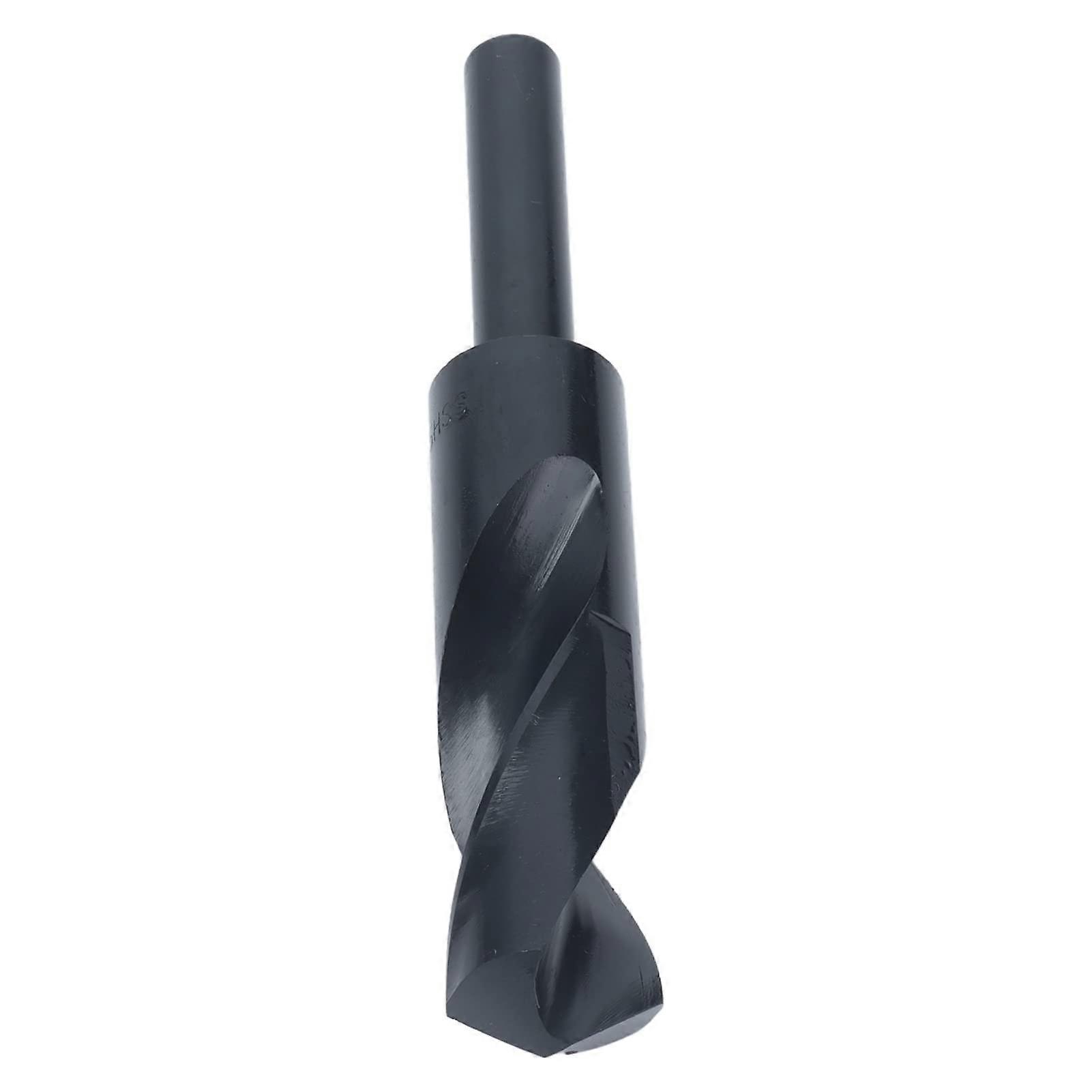 HSS Spiral Drill Bit with Reduced Shank, 1/2-Inch Shank, 24.5 mm Tool, Black, for Metalworking Workshop