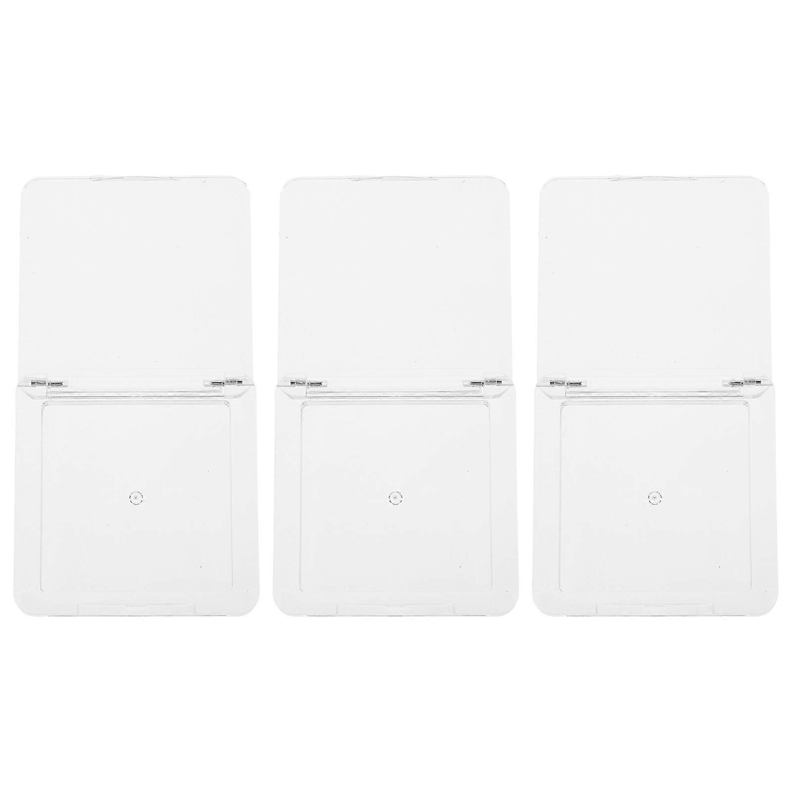 Transparent Square Makeup Organizer   3PCS Single Layer Cosmetic Storage for Blush, Eyeshadow & Highlighter   Portable Travel & Daily Use Case