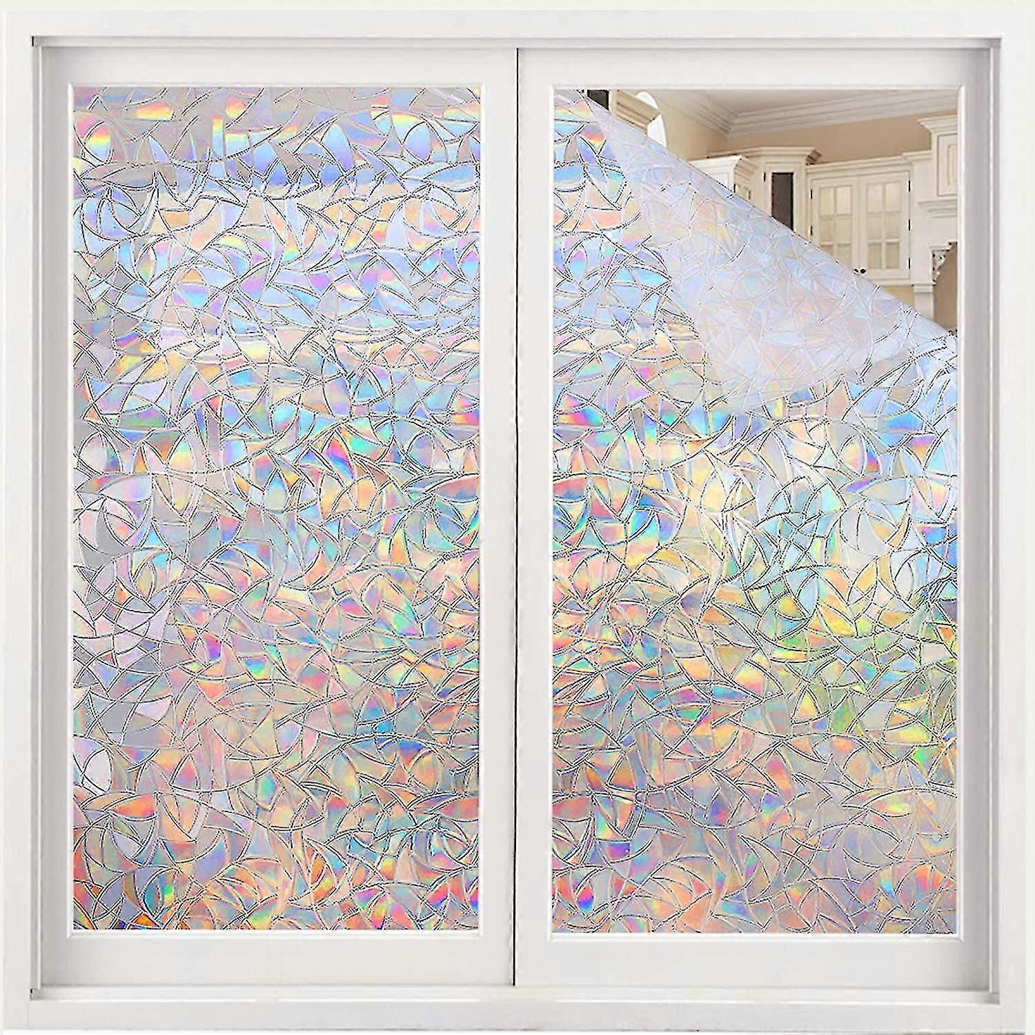 Window Film Privacy Rainbow Static Window Cling 3d Decorative Decals