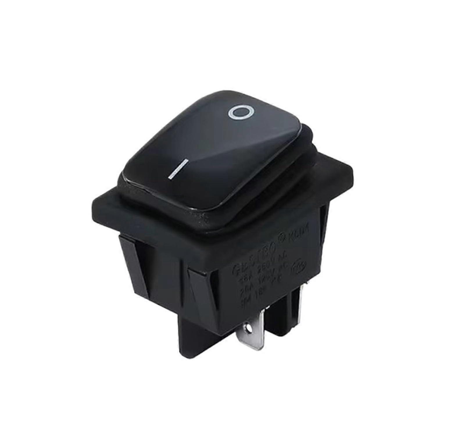 KCD4 Switch Heavy Duty 16A 250VAC 30x22mm Waterproof Rocker Push Button Switch T85 IP65 4 Pin DPDT On/Off 12V 220V LED(Black,20PCS) Ref: 8502