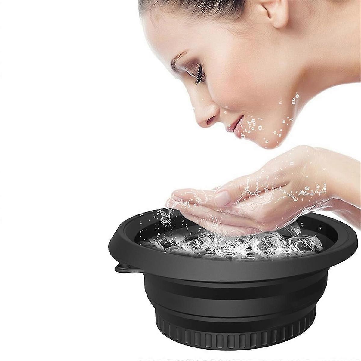 Large Silicone Bowl for Face Ice Bath with Built-in Icetray