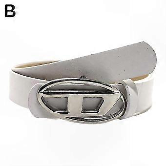 Stylish D-Shaped Belt Buckle with Press Button for Women Fashion Waistband Accessory