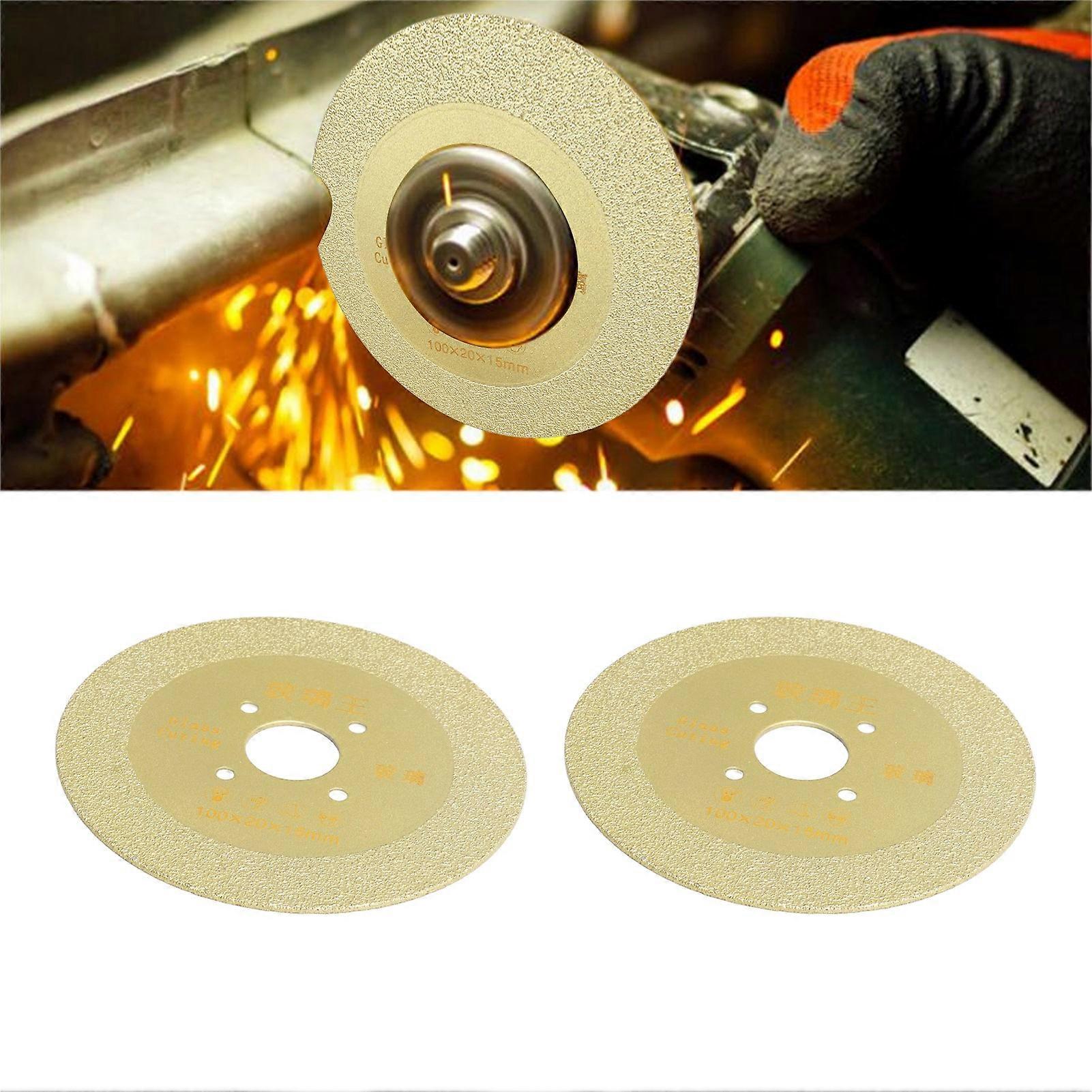 2Pcs 100mm Diamond Ceramic Cutting Saw Blades for Angle Grinder